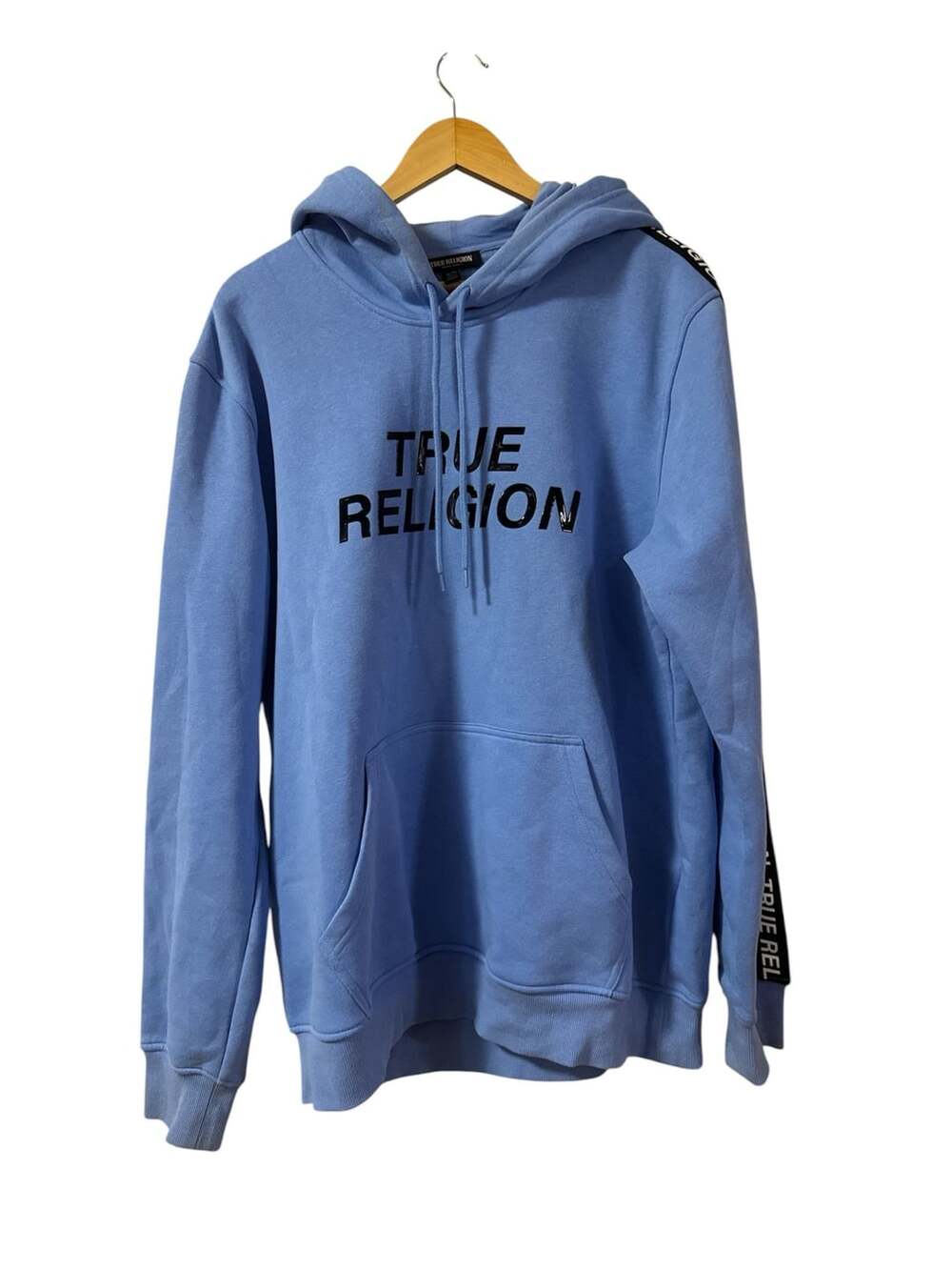 True Religion Blue Logo Tape Hoodie Sweatshirt XL